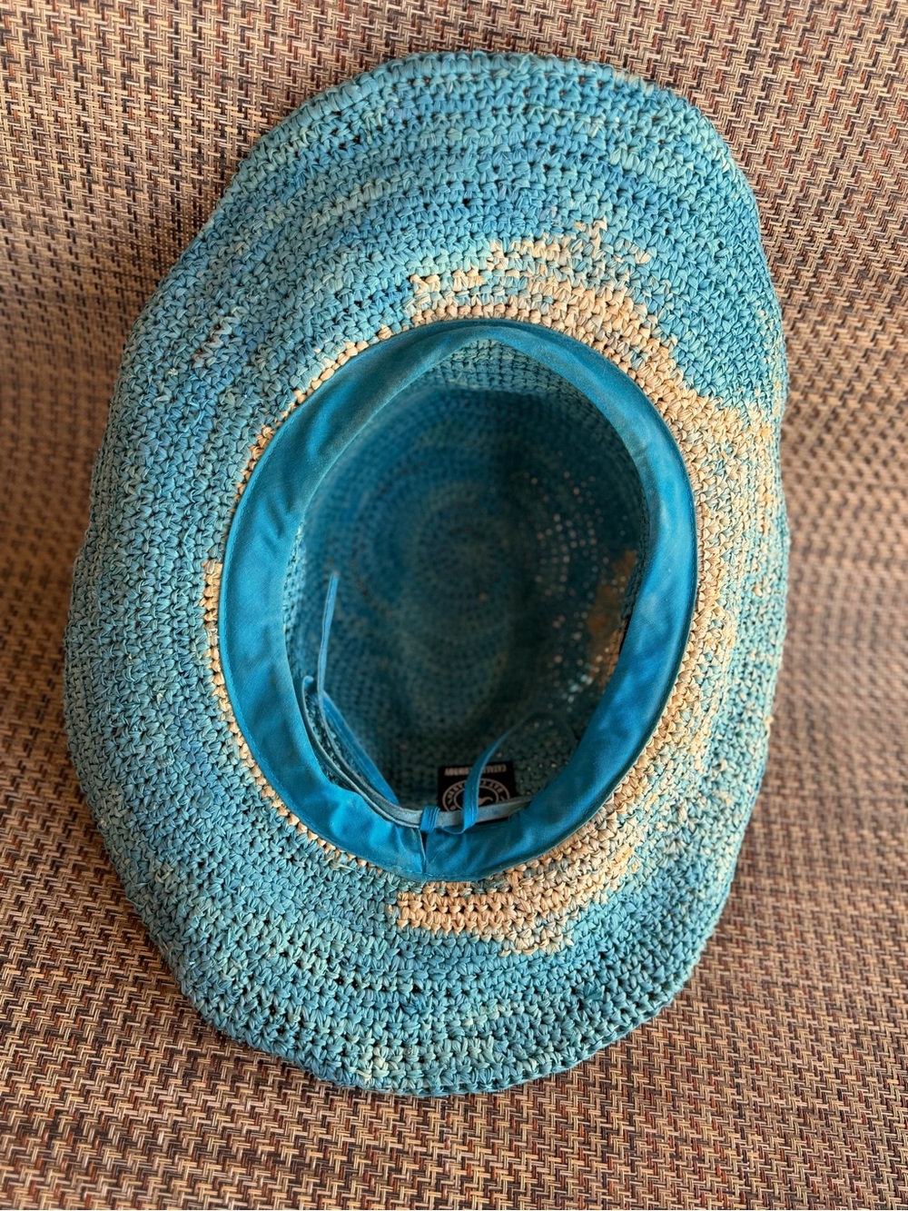 WALLAROO Handwoven Teal Straw Sun Hat with Beaded Trim - Picture 8 of 13